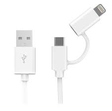 USB to Micro USB + Mini USB Data cable 0.5M UGREEN US178 (20875) White GK